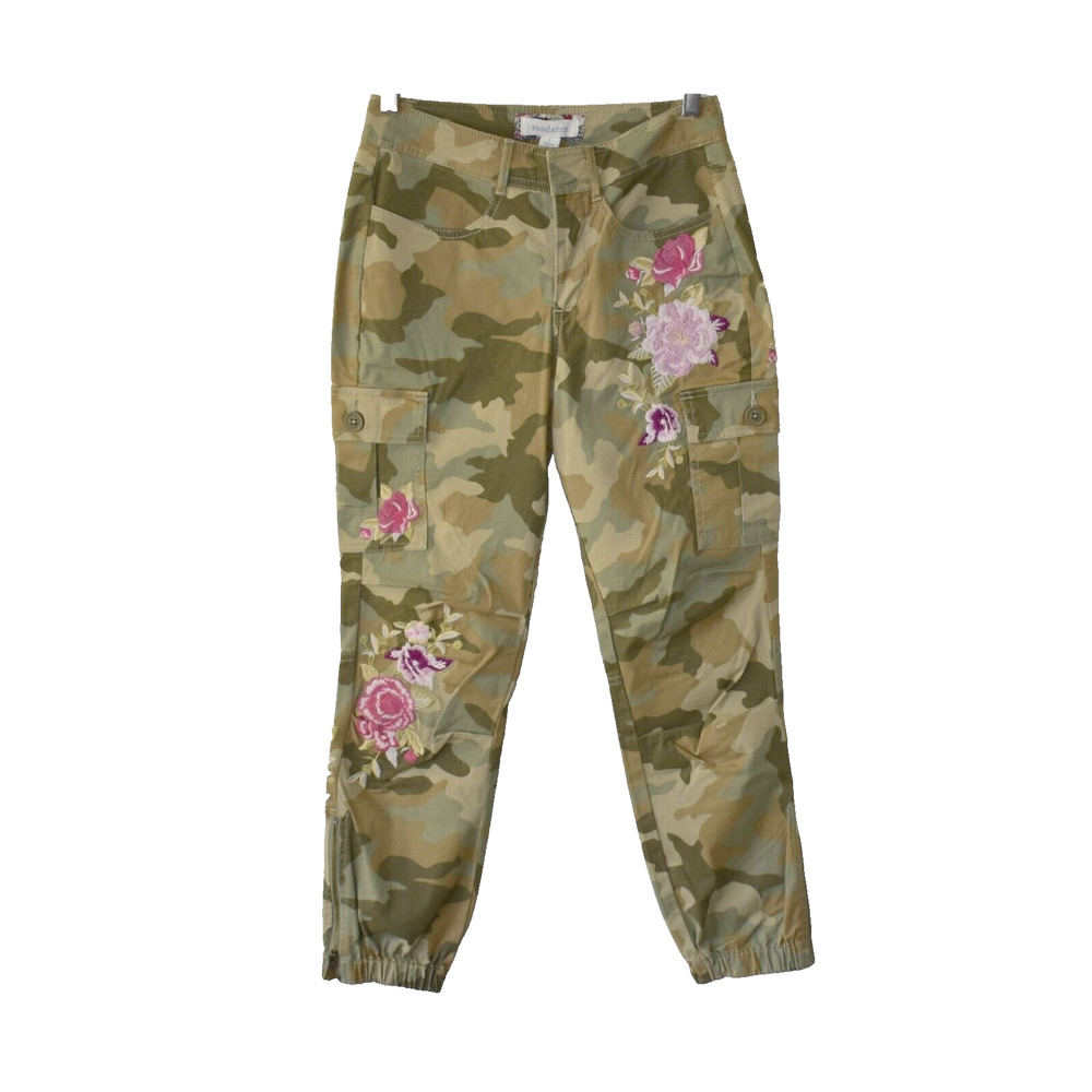 A0 NWT SUNDANCE Camo Botanic Cargo Ankle Zip Jogger Pants Size 2 $128